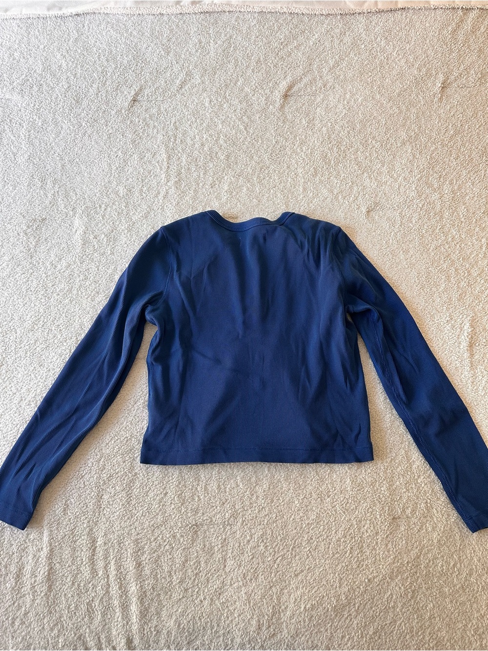 Everlane Classic Royal Blue Button-Up Ribbed Cardigan - Picture 6 of 8